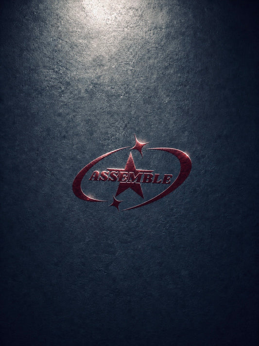 Red Assemble reflective sticker